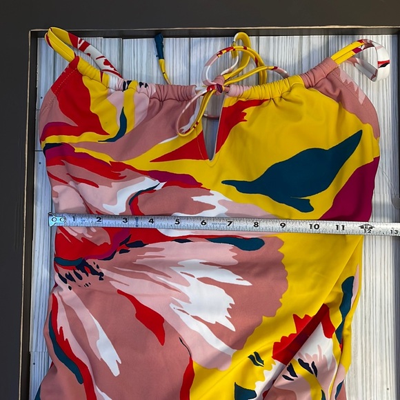 💥 Yellow & Red Tropical One Piece Swimsuit | Small One Piece Bathing Suit - Picture 6 of 13